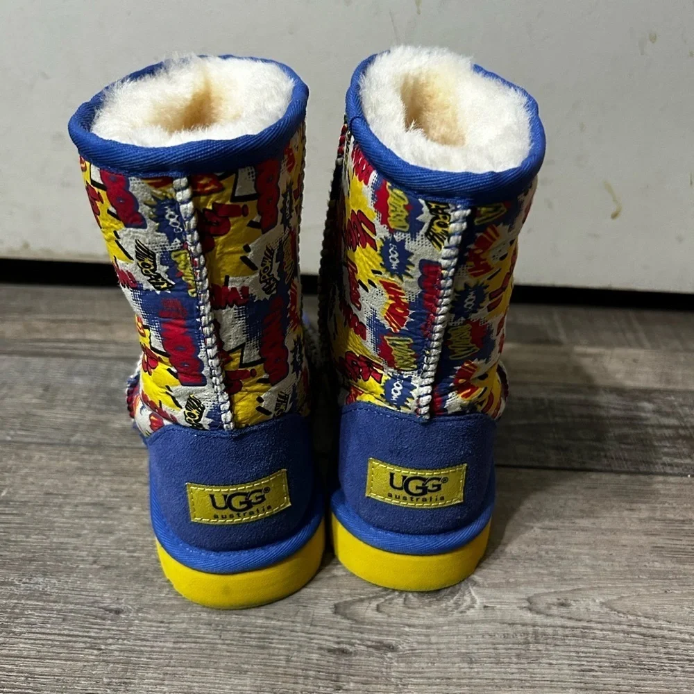 UGG Blue and Yellow Comic book superhero’s Boom 💥 Print Boots